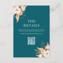 ティール（緑がかった色）エレガントボホシック秋フローラ結婚ズ