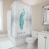 ティール（緑がかった色）エレガント孔雀シャワーカーテン シャワーカーテン (インサイチュ)