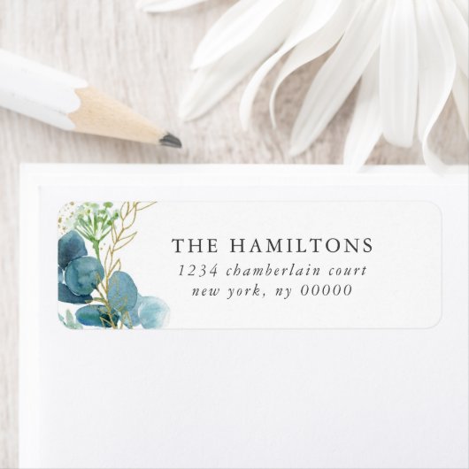 ティール（緑がかった色）エレガント植物水結婚色 ラベル (インサイチュ)