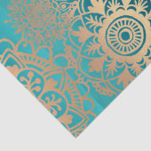 ティール（緑がかった色）エレガント緑金ゴールド曼荼羅図 薄葉紙 (詳細)