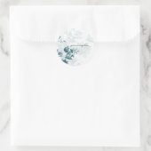 ティール（緑がかった色）エレガント花結婚式用シール ラウンドシール (バッグ)