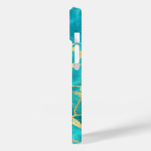 ティール(緑がかった色)エレガント金ゴールドアクアブルーマーブル Case-Mate iPhoneケース (裏面 / 左)