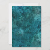 ティール(緑がかった色)エレガント金ゴールドエッフェルタワースウィート16 招待状 (裏面)