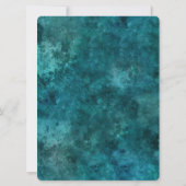 ティール(緑がかった色)エレガント金ゴールドグリッターストリングライトキンセアニラ 招待状 (裏面)