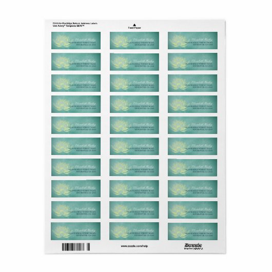 ティール（緑がかった色）エレガント金ゴールドロータスヨガ仲介インストラクター ラベル (フルシート)