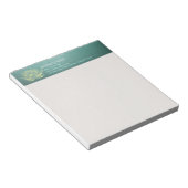 ティール(緑がかった色)エレガント金ゴールドロータスYOGA瞑想インストラクター ノートパッド (アングル)