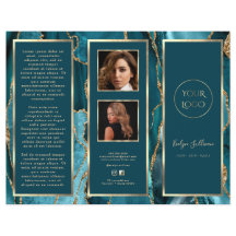 ティール（緑がかった色）エレガント金ゴールド収集パンフレット