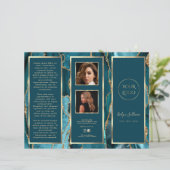 ティール（緑がかった色）エレガント金ゴールド収集パンフレット (スタンド正面)