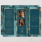 ティール（緑がかった色）エレガント金ゴールド収集パンフレット (正面/裏面)