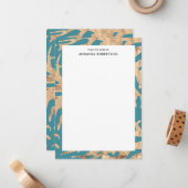 ティール（緑がかった色）·エレガント金ゴールド·ノート·カード ノートカード (正面/裏面インサイチュ)