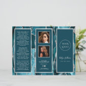 ティール（緑がかった色）エレガント銀Agateパンフレット (スタンド正面)