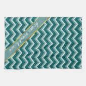 ティール（緑がかった色）エンボス箔 キッチンタオル (横)