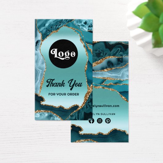 ティール（緑がかった色）エーゲフェイクート箔パッケージインサート (デスク)