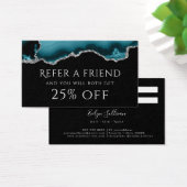 ティール（緑がかった色）エージェント紹介カード (デスク)