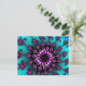 ティール(緑がかった色)オリエンタルアイ ポストカード (スタンド正面)