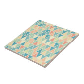 ティール(緑がかった色)オレンジの三角形パターン タイル (側面)