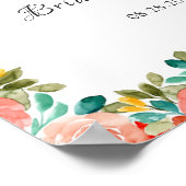 ティール(緑がかった色)オレンジイエローピ絵を描オニーブライダルシャワー ポスター (角)