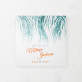 ティール(緑がかった色)オレンジトロピカルパ結婚ーム広場 三つ折りプログラム (カバー)