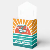 ティール（緑がかった色）オレンジレトロベビーシャワー特典トリートボックス フェイバーボックス (オープン)