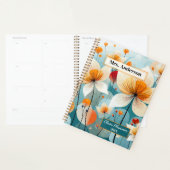 ティール（緑がかった色）オレンジワイルドフラワーズ先生 プランナー手帳 (ディスプレー)