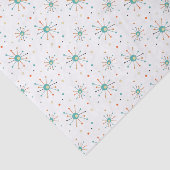 ティール(緑がかった色)オレンジ原子スターバストミッドセンチュリークリスマス 薄葉紙 (詳細)