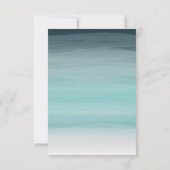 ティール（緑がかった色）オンブレウェディング日付を保存 セーブザデート (裏面)