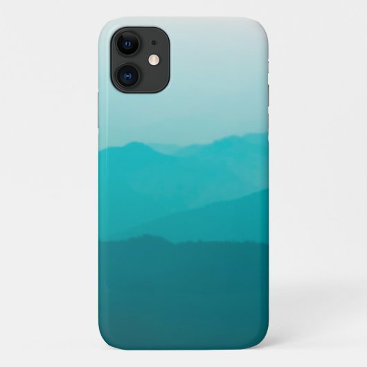 ティール（緑がかった色）オンブレ山 Case-Mate iPhoneケース (裏面)