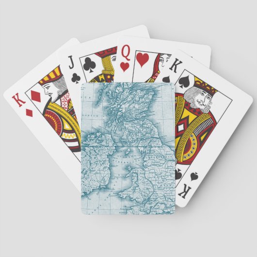 ティール（緑がかった色）オールドワールドアンティークカスタムトランプ トランプ (裏面)