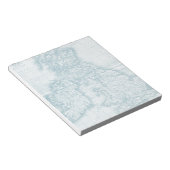 ティール(緑がかった色)オールドワールドアンティークマップメモ帳 ノートパッド (アングル)