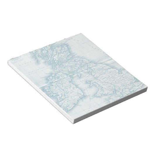 ティール(緑がかった色)オールドワールドアンティークマップメモ帳 ノートパッド (アングル)