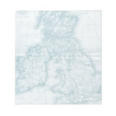 ティール(緑がかった色)オールドワールドアンティークマップメモ帳 ノートパッド (正面)