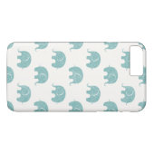 ティール(緑がかった色)カイトエレファントパターン Case-Mate iPhoneケース (裏面(横))