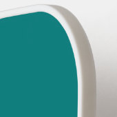 ティール（緑がかった色）カスタマイズ可能なカラーモノグラム名テンプレート ピックルボールラケット (左詳細)