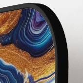 ティール（緑がかった色）カスタムアクアゴールデン瑪瑙モノグラム ピックルボールラケット (左詳細)