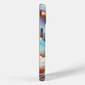 ティール(緑がかった色)カスタムアクアゴールデン瑪瑙モノグラム Case-Mate iPhoneケース (裏面 / 右)