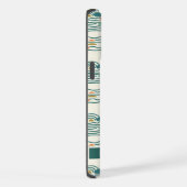 ティール(緑がかった色)カスタムグリーンホワイトブルー抽象芸術パターン iPhoneケース (右側面)