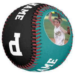ティール(緑がかった色)カスタムソフトボール選手の写真の名前と番号 ソフトボール