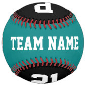 ティール（緑がかった色）カスタムソフトボール選手の写真の名前と番号 ソフトボール (正面)