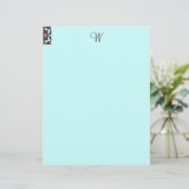 ティール（緑がかった色）カスタムチョコレートブラウンモノグラムレターヘッド (スタンド正面)