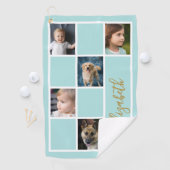 ティール（緑がかった色）カスタムテンプレートの写真 ゴルフタオル (インサイチュ)