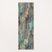ティール（緑がかった色）カスタムバイオレットパープルトープストライプアート ヨガマット (正面)