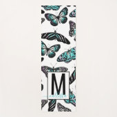 ティール（緑がかった色）カスタムバタフライトレンディーパーソナライゼーション ヨガマット (正面)