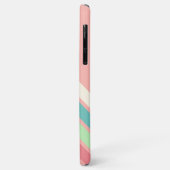 ティール(緑がかった色)カスタムブルーアクアコーラルライムグリーンストライプズ Case-Mate iPhoneケース (裏面/左)