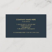 ティール(緑がかった色)カスタムブルーグリーンアンド金ゴールドプロフェッショナル 名刺 (裏面)