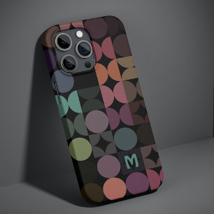 ティール(緑がかった色)カスタムブルーグリーンブラウンブラックレトロパターン iPhone 13 PROケース