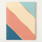 ティール（緑がかった色）カスタムブルーコーラルシーホームグリーン金ゴールドストライプ プランナー手帳 (裏面)