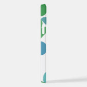 ティール(緑がかった色)カスタムブルーシャムロックグリーンレトロアートパターン iPhoneケース (右側面)