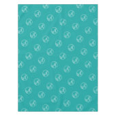 ティール（緑がかった色）カスタムレストラントレードショーロゴビジネス テーブルクロス (正面)