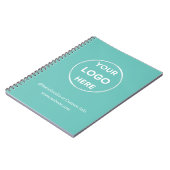 ティール（緑がかった色）カスタムロゴモダンミニマリスト ノートブック (左側)