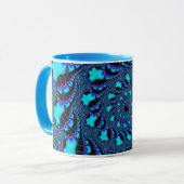 ティール（緑がかった色）カスタム渦スパイラルコーヒーマグ マグカップ (正面左)